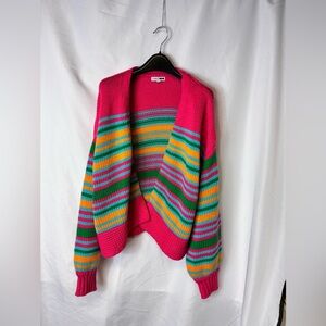 Fashion Nova Vibrant Multicolor Cardigan Size XL EUC